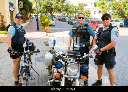 PUERTO RICO  SAN JUAN - The Old Town Police patrolling tourist areas Stock Photo