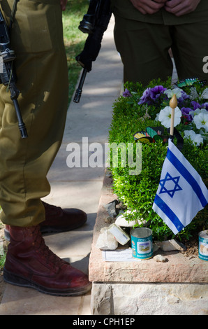 Memorial Day for fallen IDF soldiers and victims of terror acts. Mount Herzl cemetery. Jerusalem. Israel. Stock Photo