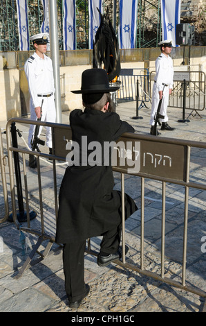 Memorial Day for fallen IDF soldiers and victims of terror acts. Western Wall. Jerusalem Old City. Israel. Stock Photo