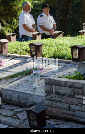 Memorial Day for fallen IDF soldiers and victims of terror acts. Mount Herzl cemetery. Jerusalem. Israel. Stock Photo