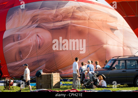 Balloons being inflated at the Bristol International Balloon Festival 2007 Bristol England UK Stock Photo