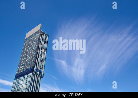 Ian Simpson designed Beetham Tower home to celebrities and the Hilton hotel  in Manchester UK Stock Photo