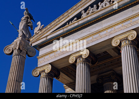 Europe, Greece, Attica, Athens, academy, arts, skills, main entrance, portal, education, formation, university, architecture, de Stock Photo