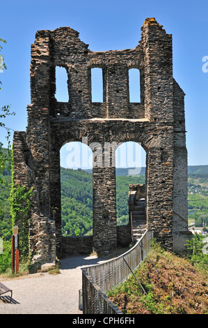 1350, Bernkastel, Germany, Europe, Grevenburg, circle, ring, Moselle, Palatinate, Rhineland, ruins, Traben, Trarbach, wine, wine Stock Photo