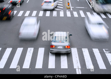 A traffic jam at the crossing in Tokyo wide shot Stock Photo - Alamy