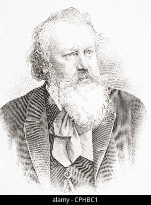 Johannes Brahms, 1833 – 1897. German composer and pianist. From L'Illustration published 1897. Stock Photo