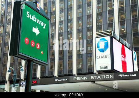New York City subway sign with iconic circles, letters and numbers ...