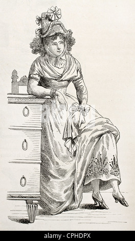 18th century woman on chair