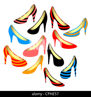 Women's shoes on a white background. Stock Photo