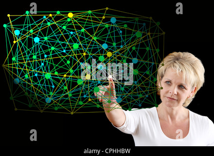 Symbolic image, networking, network, Internet networking, social media, connections, virtual space, communications. Stock Photo