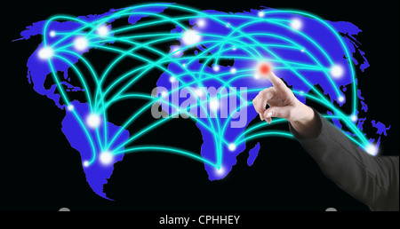 Symbolic image, networking, network, Internet networking, social media, connections, virtual space, communications. Stock Photo