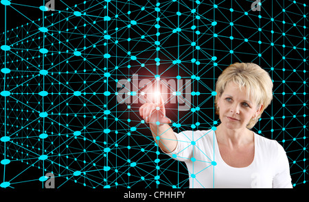 Symbolic image, networking, network, Internet networking, social media, connections, virtual space, communications. Stock Photo