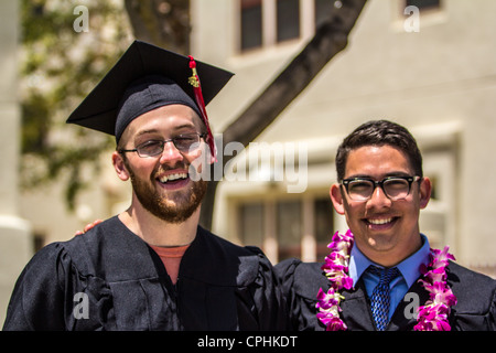 Happy College Graduates at CSU Channel Islands in Camarillo California Stock Photo