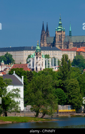 czech republic, prague - hradcany castle, st. vitus cathedral, st. nicholas church
