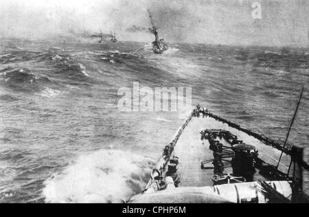 German Warships during the Battle of the Falkland Islands, 1914 Stock Photo