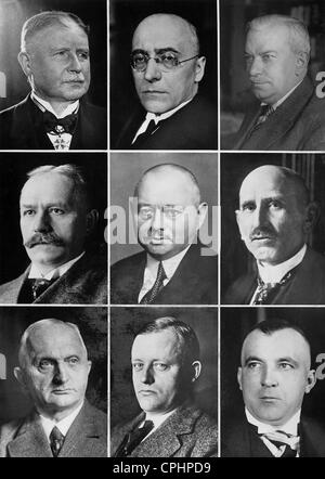 Composite picture showing the cabinet of Heinrich Bruening, 1932 (b/w photo) Stock Photo