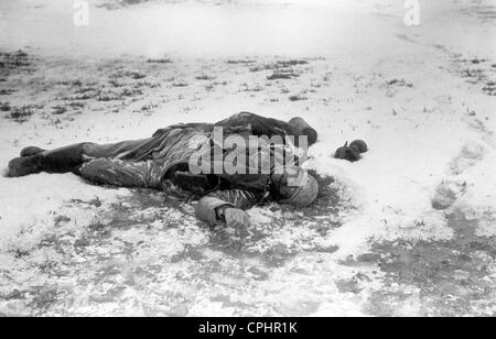 The Body of a German Soldier in East Prussia, 1945 Stock Photo
