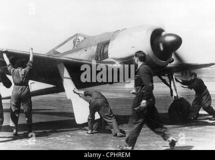 A Focke Wulf Fw 190 Is Ready for Take-Off, 1942 Stock Photo