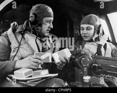 Supplies for a German fighter plane in the Second World War, 1939 Stock Photo