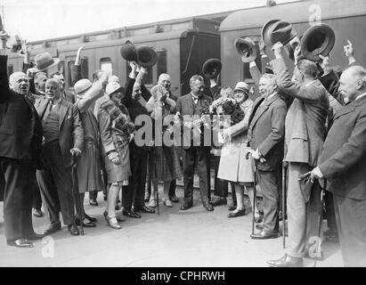 Wilhelm Filchner returns from his expedition to Tibet, 1938 Stock Photo