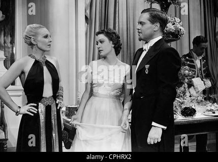 Hilde Koerber, Heli Finkenzeller and Hans Brausewetter in 'My Son the Minister', 1937 Stock Photo