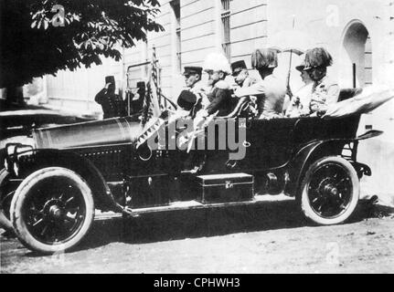 Austrian Archduke Franz Ferdinand in a hunting scene with his family ...