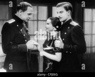 Paul Hartmann, Karin Hardt and Adolf Wohlbrueck in 'Port Arthur', 1936 Stock Photo