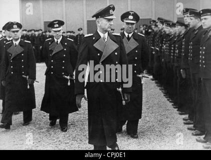 Karl Doenitz visits German sailors in Italy, 1943 Stock Photo