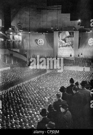 Robert Ley speaks in the Berlin Sports Palace on the occasion of the Increased Efficiency Campaign, 1942 Stock Photo