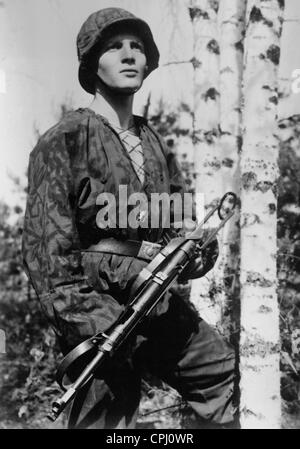 Dutch soldier of the Waffen SS on the Eastern front, 1942 Stock Photo