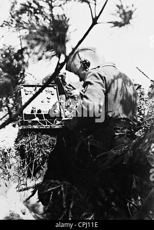 Radio operator on the Eastern front, 1941 Stock Photo