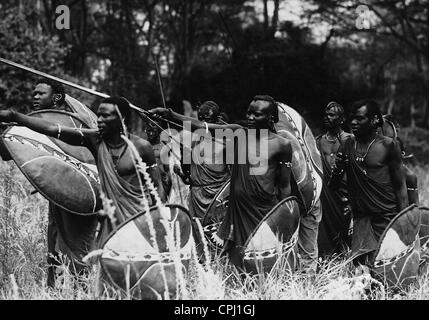 Warrior of Masai, 1938 Stock Photo