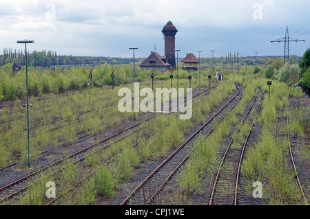 Disused railway marshalling yard which closed in 1989, Germany. Stock Photo