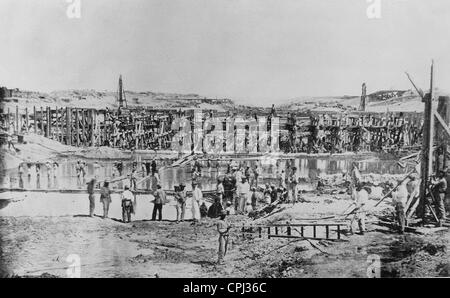 Construction of the Suez Canal Stock Photo