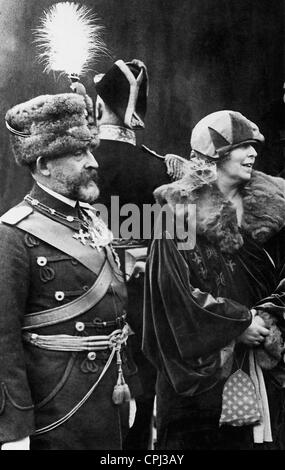 King Ferdinand I of Romania with his wife Queen Mary Stock Photo