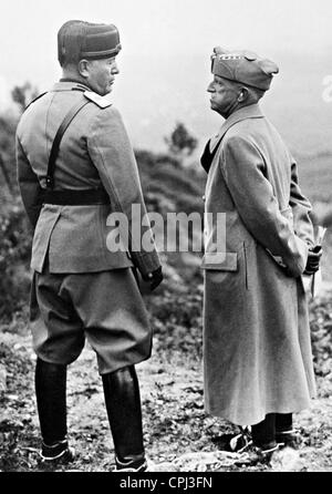 Benito Mussolini and Victor Emanuel III., 1935 Stock Photo