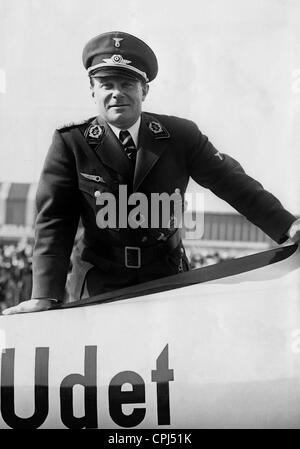 Ernst Udet with his glider, 1936 Stock Photo