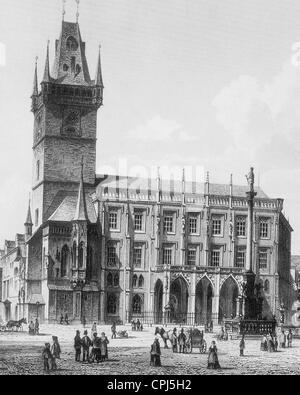 City Hall Of Prague, 1700 Stock Photo - Alamy