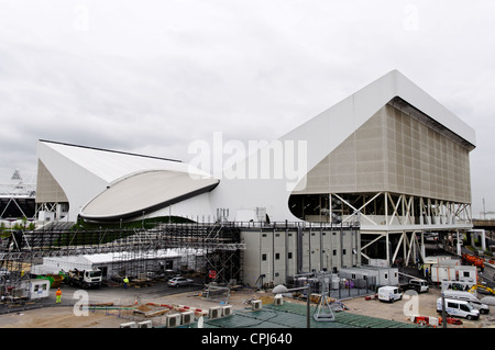 LONDON, UK - MAY 14, 2012: The London 2012 Aquatic Centre under construction. Stock Photo