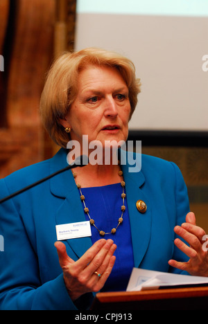 Baroness Barbara Young, Chief Executive of Diabetes UK, addressing delegates at a lobby day of Parliament for diabetes sufferers Stock Photo