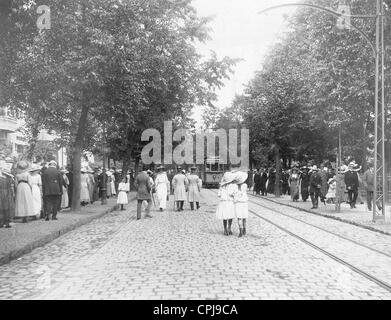 Pedestrians in Allenstein, 1912 Stock Photo