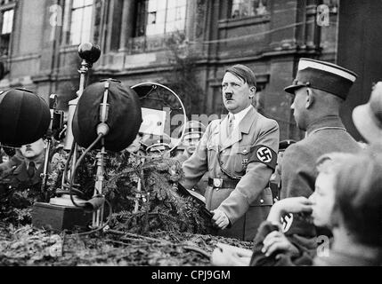 Adolf Hitler during a speech on the First of May, 1934 Stock Photo