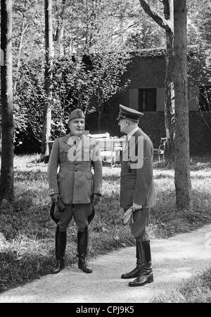 Benito Mussolini and Adolf Hitler in his headquarters Wolfsschanze, 1941 Stock Photo