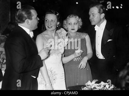 Veit Harlan, Lida Baarova, Hilde Koerber and Gustav Froehlich at the Press Ball, 1937 Stock Photo