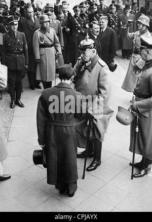 Joseph Goebbels, Paul von Hindenburg, Oskar von Hindenburg, 1933 Stock Photo