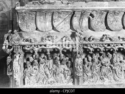 Sarcophagus of Friedrich III in Stephan's Cathedral in Vienna, 1912 Stock Photo
