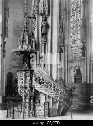 Pulpit in St. Stephan's Cathedral in Vienna, 1908 Stock Photo