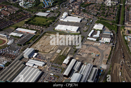 aerial view of development land at Byker, Newcastle upon Tyne Stock Photo