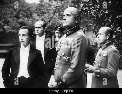 Joseph Goebbels and Werner von Blomberg in Bayreuth, 1937 Stock Photo