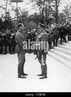 Rudolf Hess and Hermann Goering on the Nuremberg Rally, 1938 Stock Photo